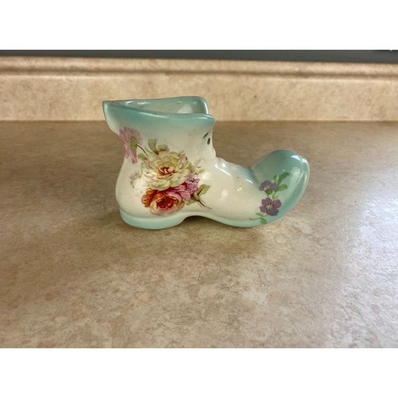 Vintage OLD FOLEY James Kent “Flowered” China Boot Shoe Planter Made In England - Picture 3 of 7